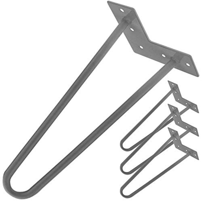 PrimeMatik - Pies para Mesa y Mueble Patas en Acero 2 Varillas 30 cm 4-Pack