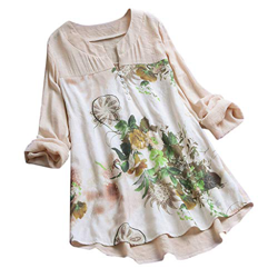 Camisetas Mujer Manga Larga SHOBDW 2019 Nuevo Cuello en V Tops de Túnica Blusas Suelto Estampado Floral Pullover Sexy Casual Verano Camisetas Mujer Ta características