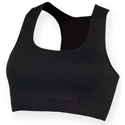 Skinni Fit- Top de Gimnasio para Mujer (M) (Negro)
