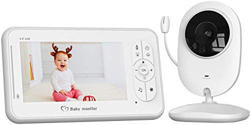 Vigilabebés con Cámara, COOAU Bebé Monitor con Pantalla LCD de 4.3 pulgadas y Batería Recargable, Conexión Inalámbrica de 2.4 GHz, Visión Nocturna, Mo precio