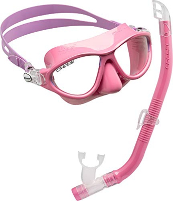 Cressi C/Set Moon Kid & Top Colorama Kit de Snorkeling, Unisex niños, Rosa/Lila, Talla Única