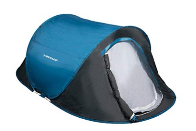 Dunlop Tienda de Campaña 2 Personas-Resistente para Senderismo, Camping,Viaje Playa, Deporte-Impermeable, Azul/Gris-255 x 155 x 95 cm, Unisex-Adult