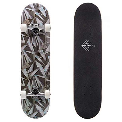 Monopatín patineta Retro Madera Skateboard Completo niños jóvenes Adultos Mejor Calidad Robusto Ligero Ruedas un Skateboard Madera (Geometric)