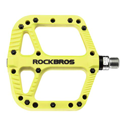 ROCKBROS Pedales de Nylon para Bicicleta MTB Montaña Plataforma Rodamiento Sellado Antideslizantes Amarillo características