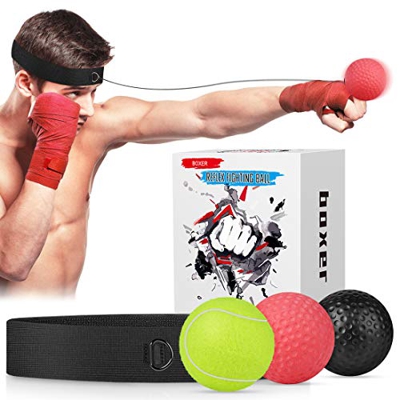 Abree Boxing Reflex Ball 3 Juego de Pelota de Entrenamiento de Boxeo de Nivel de dificultad con Diadema Ajustable