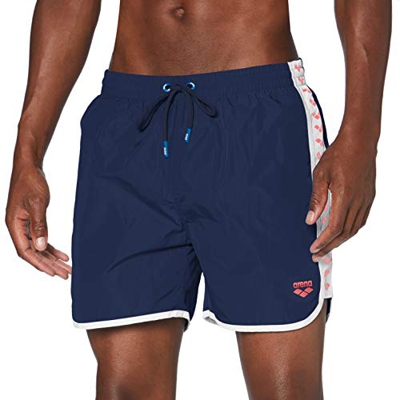 ARENA Bañador Team Stripe Boxer, Hombre, Shark/White, L