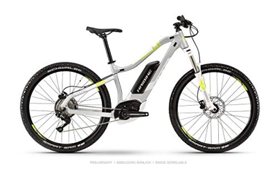 Haibike Sduro HardSeven Life 4.0 - Bicicleta eléctrica para mujer (27,5 pulgadas, talla M), color gris y amarillo