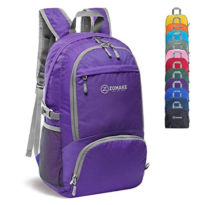 ZOMAKE 30L Ligera Mochila Plegable de Senderismo Excursión Deportes, Mochilas Pequeña Impermeable para Mujer Hombre Viaje(Violet)