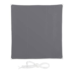 Relaxdays, Gris, Toldo Vela Cuadrado, Impermeable, Protección Rayos UV, con Cuerdas para tensar, 5 x 5 cm en oferta
