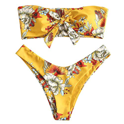 UMIPUBO Traje de Baño Mujer Bikini Bandeau Bañadores Palabra de Honor con Estampado Tropical Conjunto de Tankini 2 PCS Ropa de Baño precio