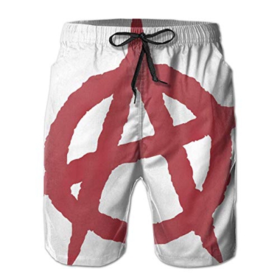 PKPK Bañador anarquista con bañador para Hombre Ropa de Playa Pantalones Cortos de Playa Casuales