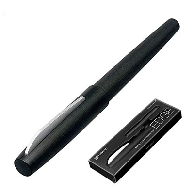 KACO Edge - Pluma estilográfica de aluminio negro mate, juego con estuche y punta Schmidt F