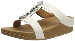 FitFlop Fino H Bar Slide-Textured Circles, Sandalias de Punta Descubierta para Mujer, Blanco (Ss20 Jet Stream 031), 38 EU precio
