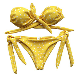 OHQ Traje De BañO Bikini Impreso Bikini Polka Dot Negro Mujeres para El Punto del Pie Push Up Acolchado Conjunto Push-Up Cintura Alta Diadema Acolchad en oferta