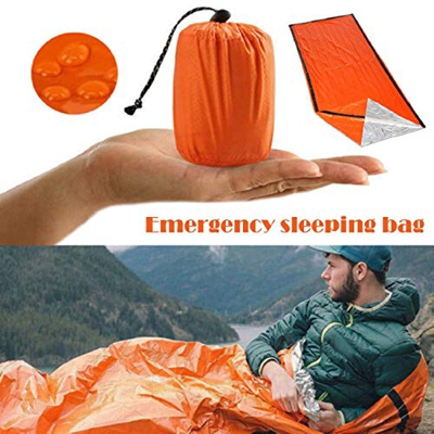 Gebuter Thermal Waterproof Emergency Sleeping Bag for Outdoor Hiking Camping Lightweight Single Bags Suitable for Adults&JuniorsOutdoor Use Hiking Bac