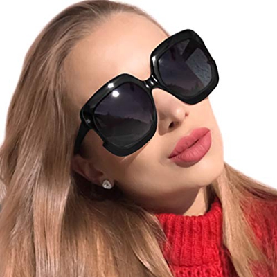 MuJaJa Gafas de Sol de mujer Polarizadas, para Conducir Esquí Pesca Golf-100% UVA/UVB Protection (Negro)