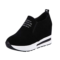 OHQ Zapatillas De Gimnasia Mujer Casual Flock Ponerse Plataforma Gruesa Zapatillas Deportivas CuñAs Zapatos CóModo Y Elegante en oferta