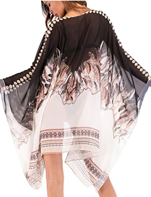 Bsubseach Mujeres Cárdigan de Gsa Verano Bohemio Talla Grande Traje de Baño de Manga Larga Cubrir Bikini Kimono