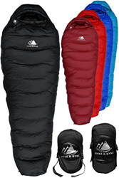 Hyke & Byke Snowmass -15ºC Saco de Dormir de Plumón - Saco de Dormir Adulto Momia con Base ClusterLoft Ligero para Excursiones y Camping – Camping Acc precio