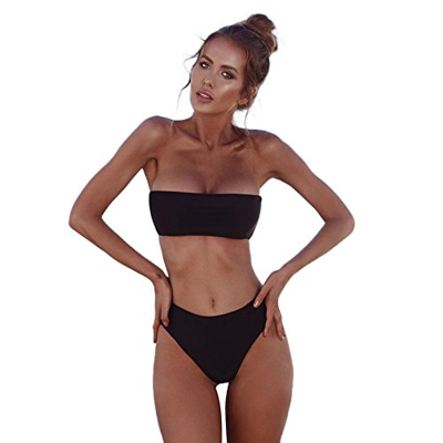 NPSJYQ Conjunto De Bikini para Mujer Traje De BañO De Vendaje Bandeau Push-Up Traje De Playa Elegante Sexy Nuevo Ropa De BañO Vacaciones Verano Multic