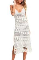 L-Peach Vestido Crochet Kimono Pareo de Playa Bikini Cover Up para Mujer precio