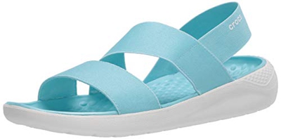 Crocs Literide Stretch Sandal Women, Sandalias de Punta Descubierta para Mujer, Azul (Ice Blue/Almost White 4KP), 38/39 EU
