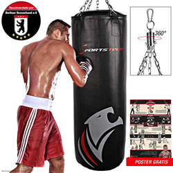 Sportstech Saco de Boxeo Profesional.Fijación 360 Incluye póster de Entrenamiento;Nuestro BXP está Recomendado por la Asociación de Boxeo de Berlín,Id en oferta