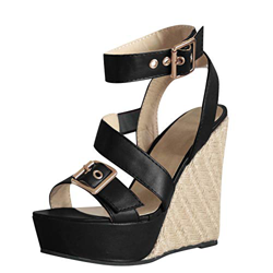 Sandalias Mujer Verano 2019 Zapatos de Plataforma Mujer Cuña Zapatos de Boca de Pescado Playa Zapatillas Sandalias de Punta Abierta Casual Fiesta Roma precio