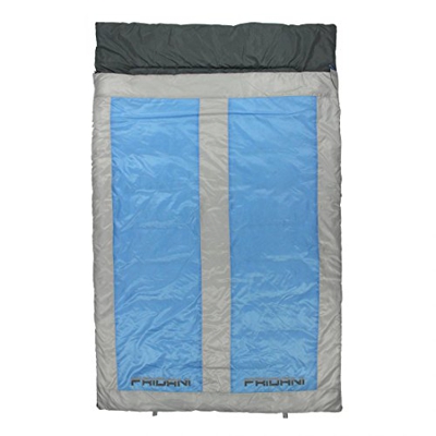 FRIDANI QB 225d 2 Personas XXL Camping Saco de Dormir de hasta 8 °C Outdoor – Saco 225 x 140 cm cabaña Saco de Dormir con 3000 G Saco de Dormir Doble 