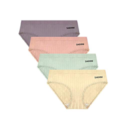 SHEKINI Braguita Bikini Invisible sin Costura de Talla Baja para Mujer Adorno de Encaje Pequeño Pack de 4/6(C,M) características