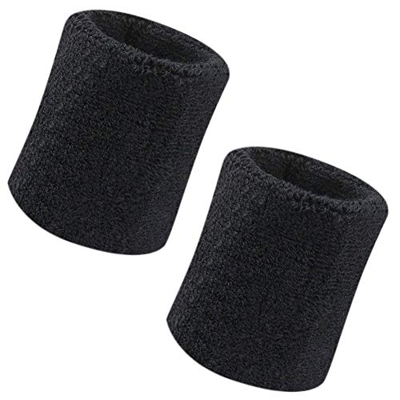 Vidillo Muñequera Deportiva, 2 Pack Sweatband 4 Pulgadas Deportes Sweatband Muñequera Suave Espesar Algodón, para Tenis Gimnasia Fútbol Baloncesto, Co
