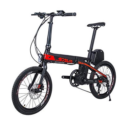 SKNIGHT E8 - Bicicleta eléctrica plegable de 20 pulgadas (fibra de carbono, 200 W, Samsung batería 36 V/8,7 Ah, E-Bike Shimano Sora 9 velocidades)
