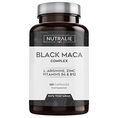 Maca Negra Andina equivalente a 24.000mg por cada dosis de 1200mg con L-Arginina, Zinc y Vitaminas B6 B12 | 120 cápsulas vegetales de Maca altamente c