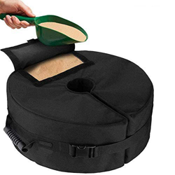 ADLOASHLOU Peso Paraguas Base del Bolso 18" Pesos Redonda Desmontable Parasol Bolsa de Arena con Marcas Redondas Peso de la Arena Bolsas paragüero Bas en oferta