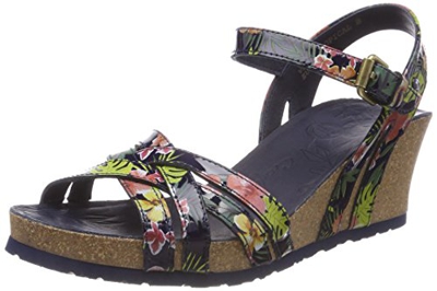 Panama Jack Vera Tropical, Sandalias con Punta Abierta para Mujer, Azul (Marino), 40 EU