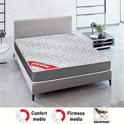 PIKOLIN Colchón viscoelástico Espuma HR 90x190 firmeza Media, Reversible, Alto 22cm - Colchones Sigeo