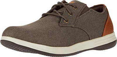 Skechers DARLOW REMEGO', Zapatillas para Hombre, Lona Chocolate Marrón Chocolate, 43 EU
