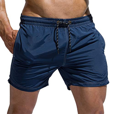 Tofern - Bañador ajustable para hombre con cordón, azul oscuro, medium