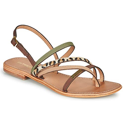 Les Tropéziennes par M. Belarbi Houka, Sandalias con Correa de Tobillo para Mujer, Verde (Kaki/Multi 397), 38 EU