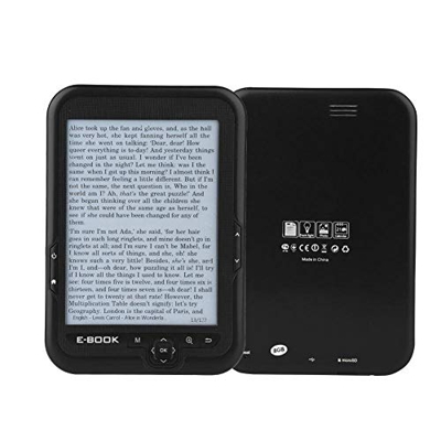 E-Reader, Portátil 6 Pulgadas 800x600 300DPI Lector Libros Electrónicos USB2.0 Lectura Digital Libros Radio FM incorporada/Grabación/MP3 WAV/Fotos, So