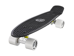 Ridge Skateboard 55 cm Mini Cruiser Retro Stil In M Rollen Komplett U Fertig Montiert, Unisex, Negro/Blanco (Noir/Blanc) características
