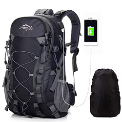 Meisohua Deporte al Aire Libre, 40L Viaje Mochila Trekking Senderismo Excursionismo Alpinismo Escalada Camping para Hombre Mujer (Negro_USB) precio