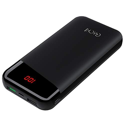 GACHI 26800mAh Batería Externa Carga rápida con PD 18W USB C y Fast Charge 3.0 Cargador Portátil Móvil con 2 entradas y 3 Salidas powerbank para iPhon