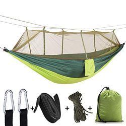 Portátil Hamaca con Mosquitera, Ultraligero Impermeable Nylon Hamacas Colgantes Lona Tienda Tela de picnic, Hamaca Exterior con Correas de los árboles características