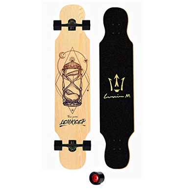 VByge Skateboard Tabla De Baile para Adultos Cuatro Ruedas Profesional Monopatines Cepillo Todopoderoso Principiante Callejero Longboard 107x25cm Relo