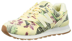 New Balance WL574WOP, Walking Shoe Womens, White, 37.5 EU en oferta