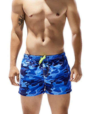 AiJump Bañador Bóxer de Natación Hombre Camuflaje Pantalones Cortos de Surf Traje de Baño Secado Rápido para Verano Playa Piscina Running