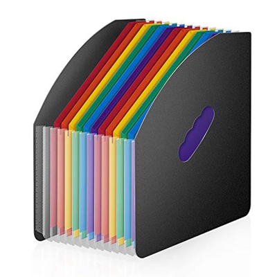 BluePower Clasificadores Carpetas de Acordeón Vertical Portátil Organizador de Archivos Retráctil,13 Bolsillos Acordeon Separadores Archivador,A4 Pape