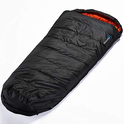skandika Vegas Right Zip - Saco de Dormir Momia para Acampada, Color Negro, Talla 220 x 100 cm