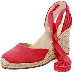 Tomwell Sandalias Mujer Cuña Alpargatas Moda Bohemias Romanas Sandals Rivet Playa Verano Tacon Zapatos A Rojo 43 EU precio
